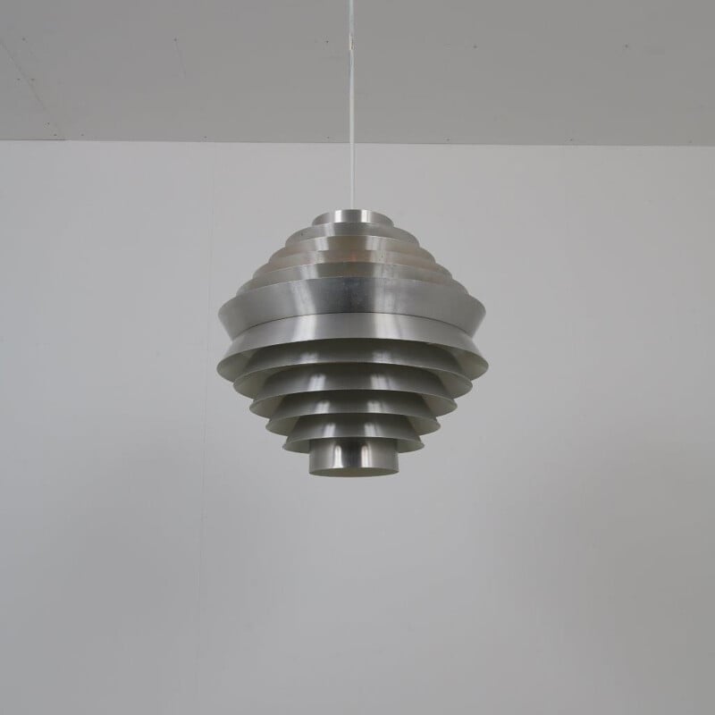 Grande suspension vintage en aluminium par Raak, Pays-Bas, 1960