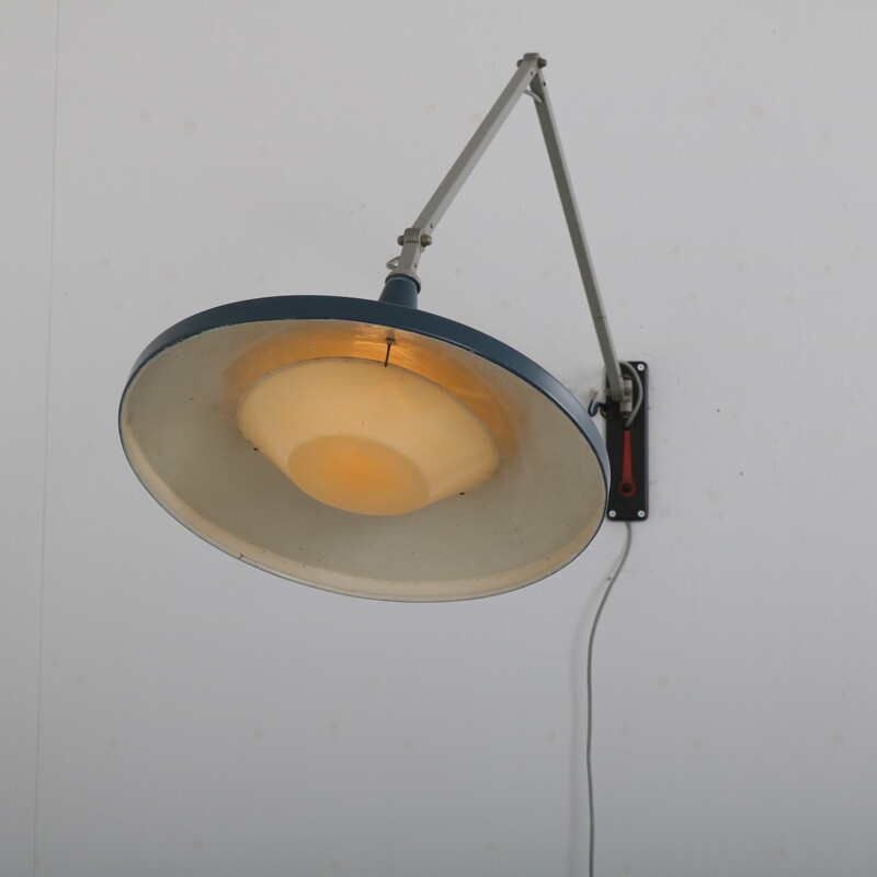 Vintage "Panama" wall lamp by Wim Rietveld from Gispen, Netherlands, 1950s