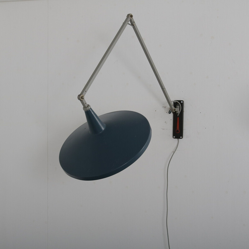 Vintage "Panama" wall lamp by Wim Rietveld from Gispen, Netherlands, 1950s