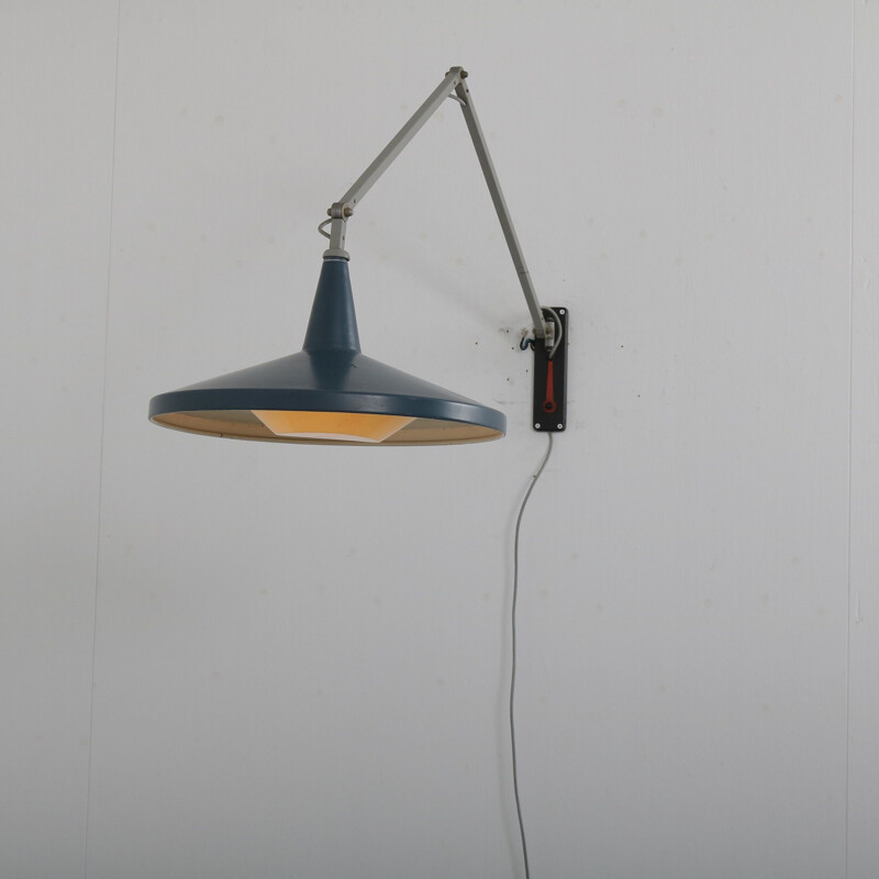 Vintage "Panama" wall lamp by Wim Rietveld from Gispen, Netherlands, 1950s