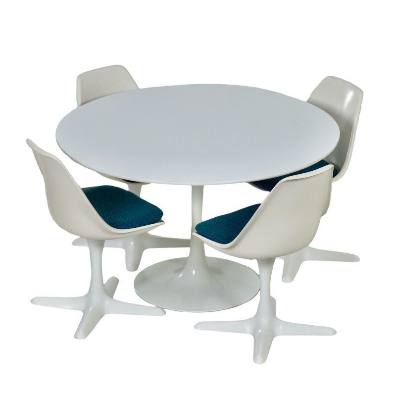 Vintage Tulip dining set by Maurice Burke for Arkana, 1960