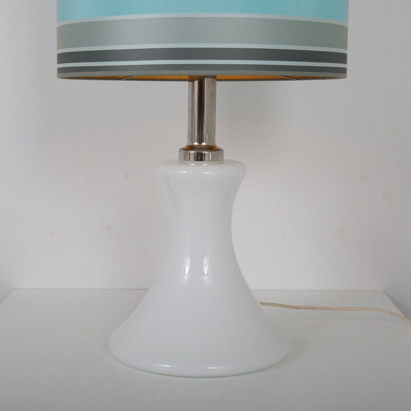 Vintage white glass table lamp by Ingo Maurer, Germany 1960