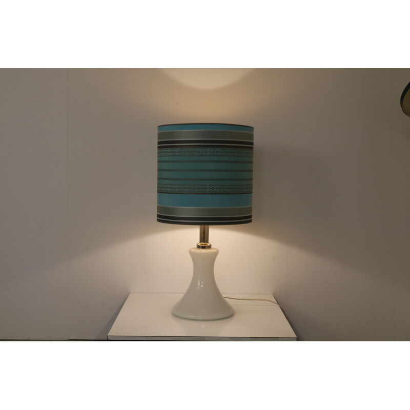 Vintage white glass table lamp by Ingo Maurer, Germany 1960