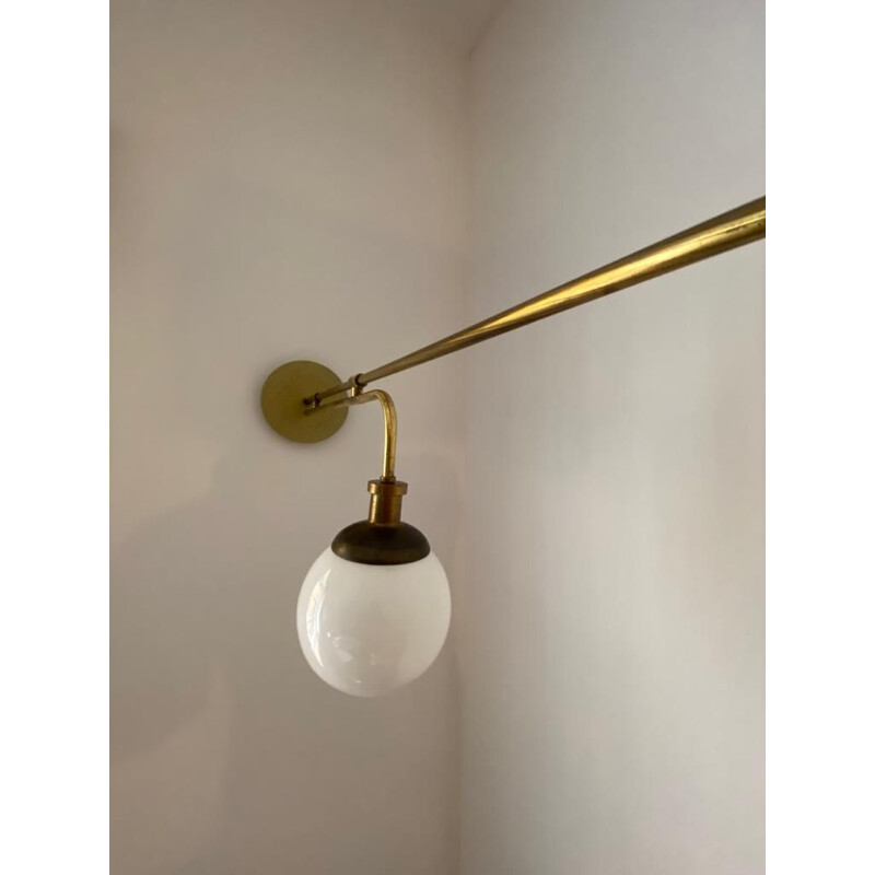 Vintage brass slide lamp