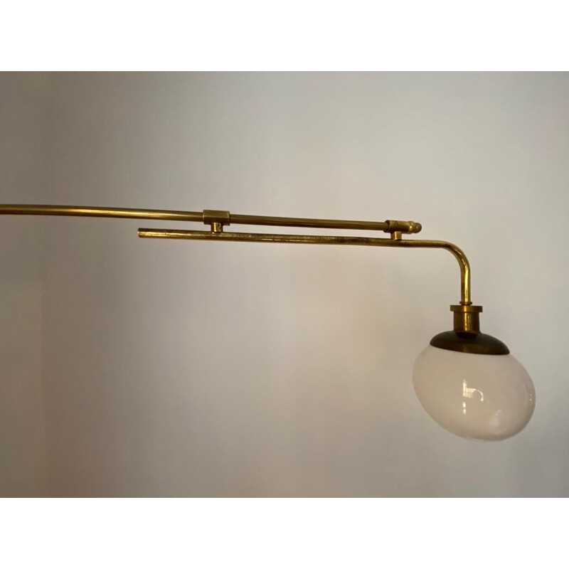 Lampada a slitta in ottone vintage