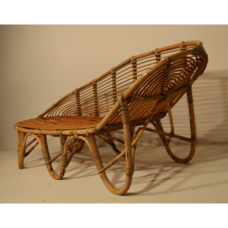 Bench in bended bamboo - 1960s