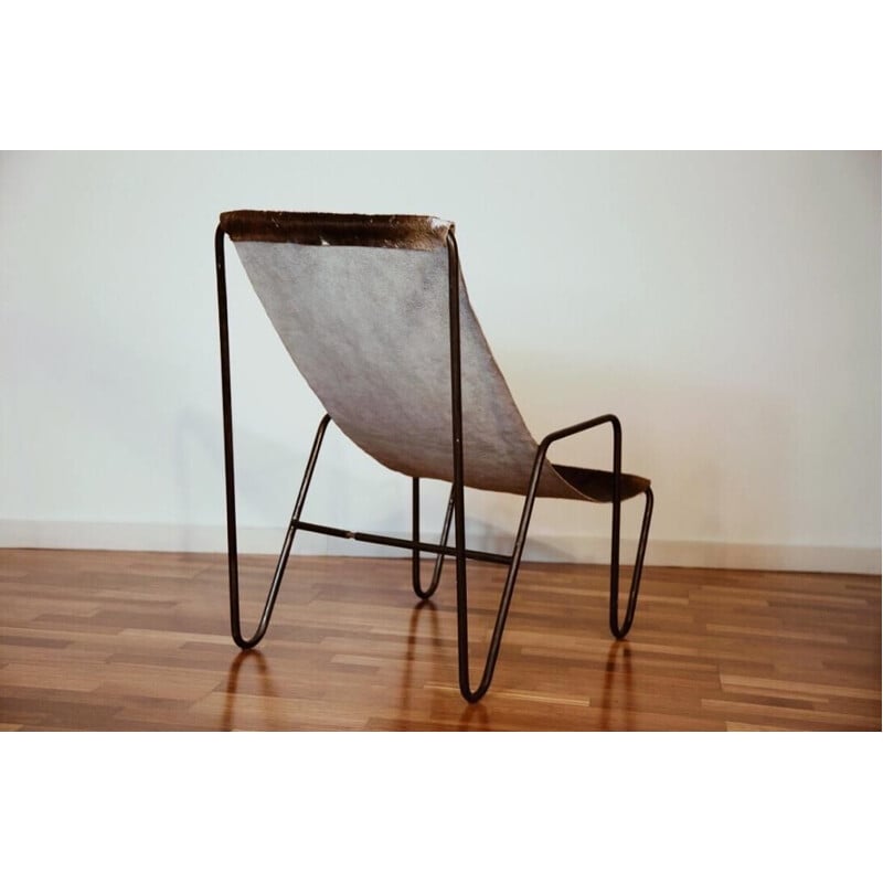 Vintage-Lounge-Sessel aus Kuhfell von Verner Panton, 1950