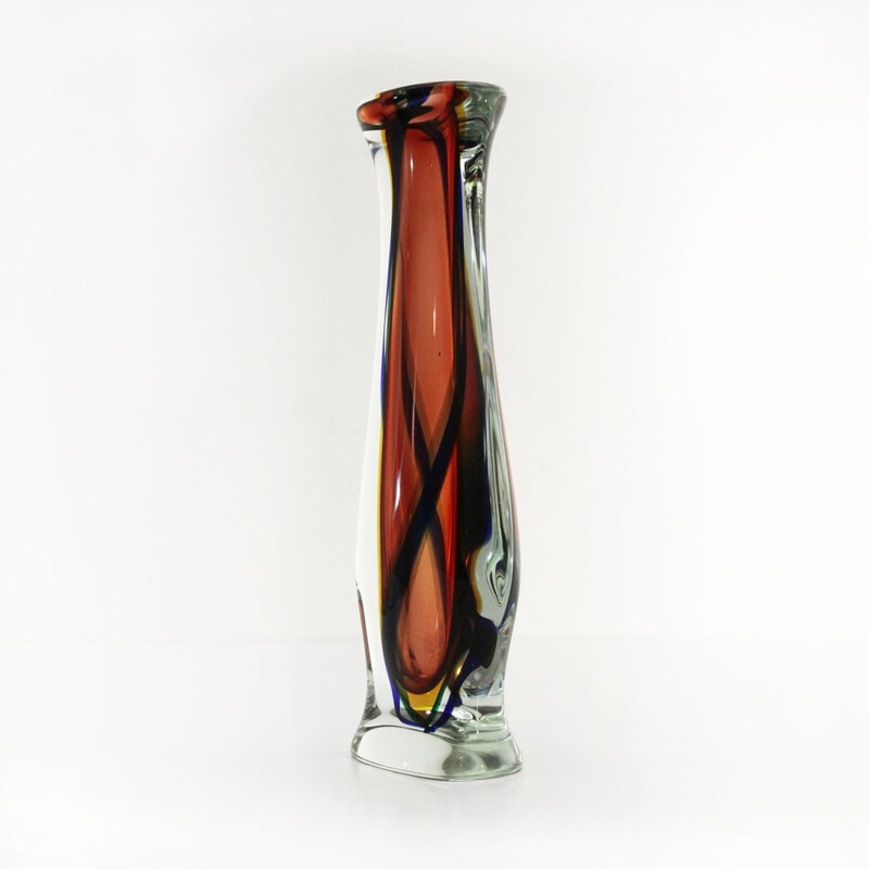 Vintage Murano glass flower vase, 1950