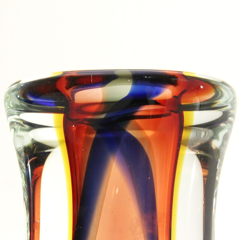 Vase à fleurs vintage en verre de Murano, 1950