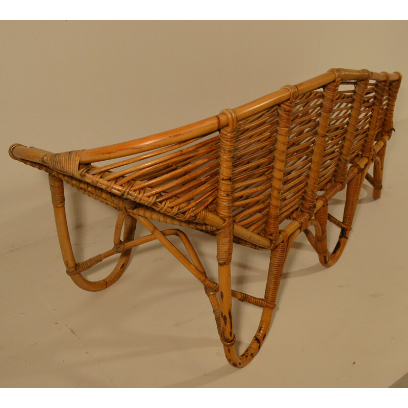Bench in bended bamboo - 1960s