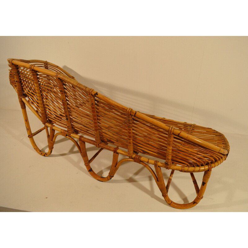 Bench in bended bamboo - 1960s