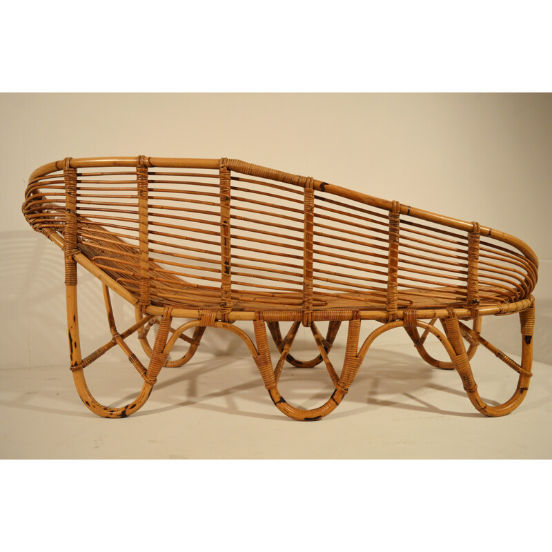 Bench in bended bamboo - 1960s