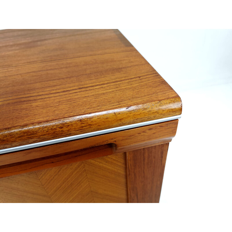 Vintage G Plan teak Herringbone sideboard with floating hairpin legs 