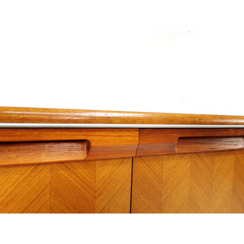 Vintage G Plan teak Herringbone sideboard with floating hairpin legs 