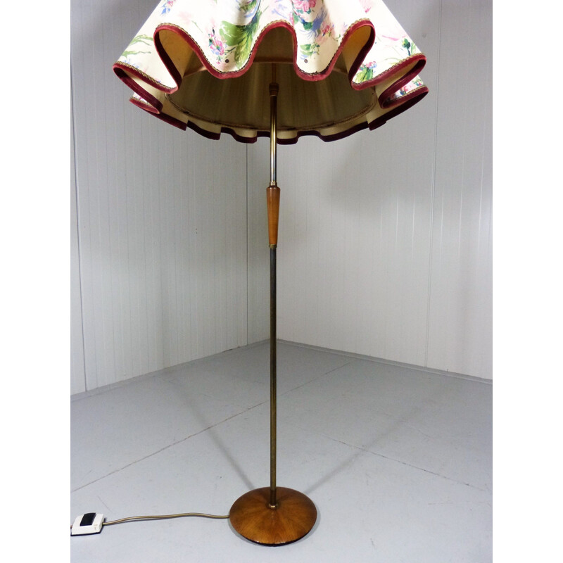 Vintage floorlamp with large flower shade, 1960