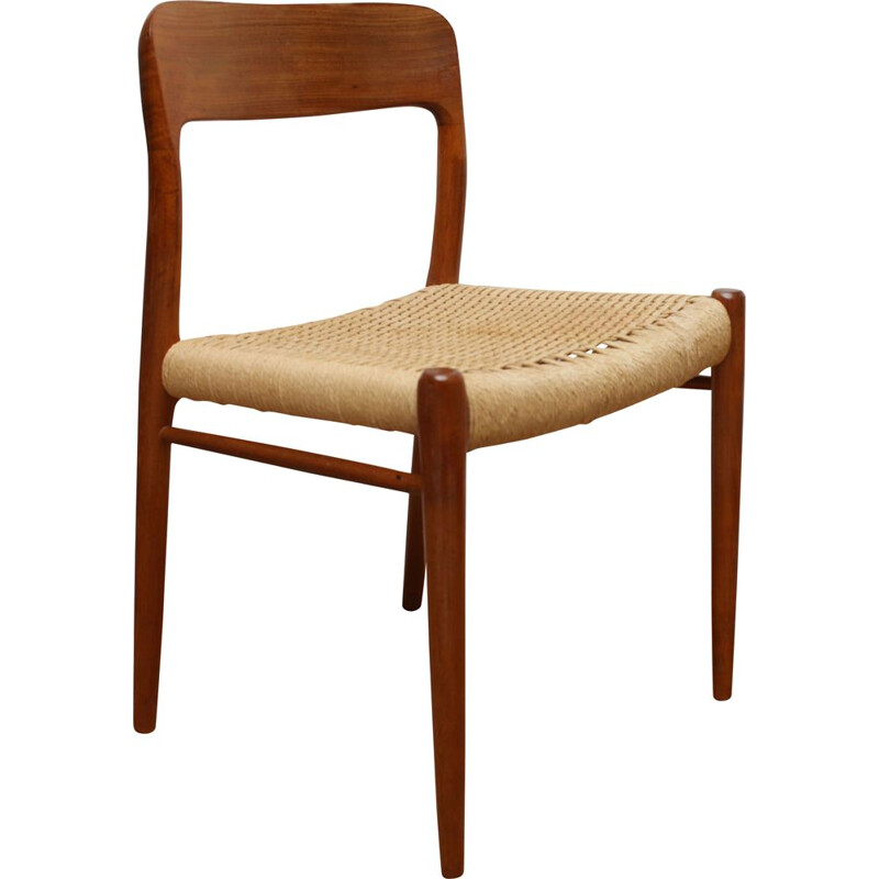 Vintage teak chair by Niels Möller, Model 75, 1960s 