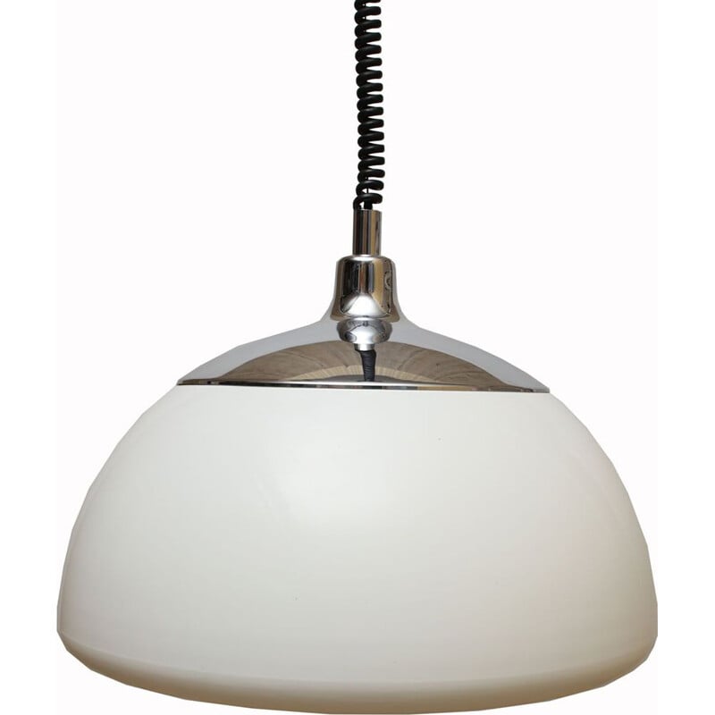 Vintage white plastic pendant lamp, 1970