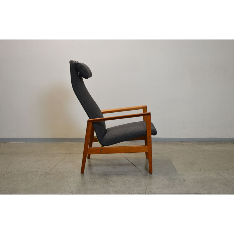 Vintage scandinavian reclining armchair, 1960s