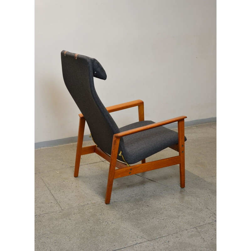 Vintage scandinavian reclining armchair, 1960s