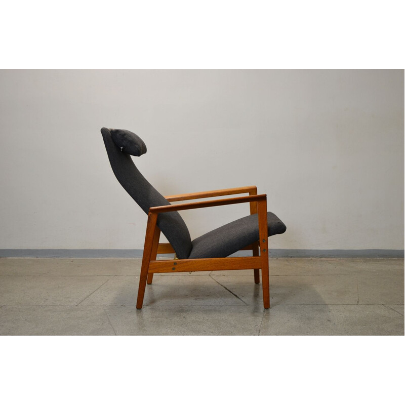 Vintage scandinavian reclining armchair, 1960s