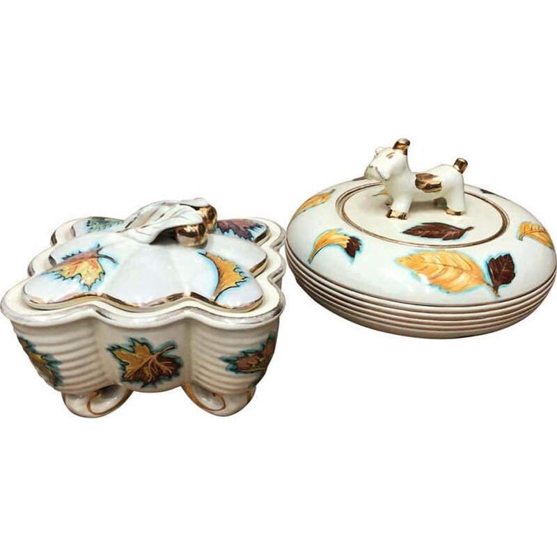 Pair of vintage Italian ceramic boxes, 1960