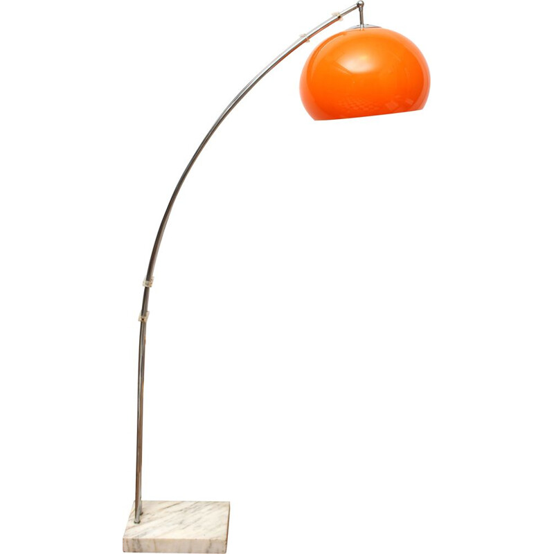 Floor lamp i chrome and marble 1970s 