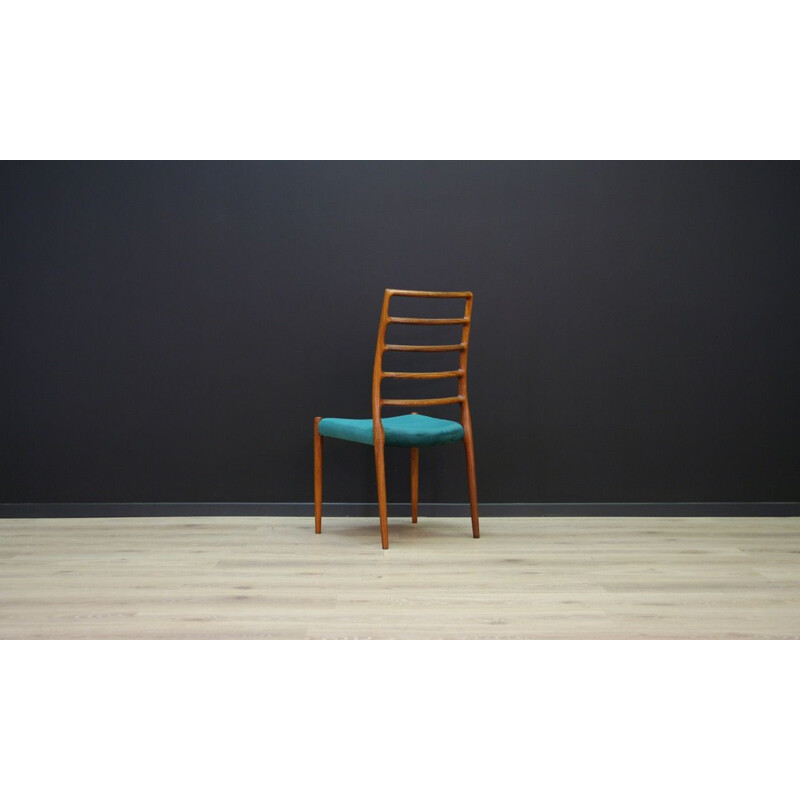 Vintage rosewood and green fabric chair by Niels O.Moller, 1960