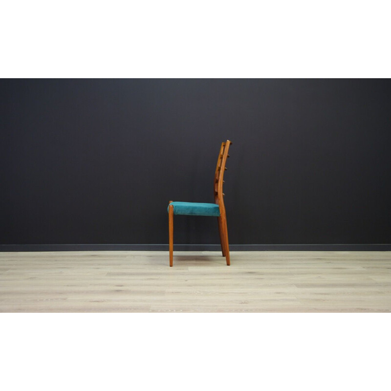 Vintage rosewood and green fabric chair by Niels O.Moller, 1960