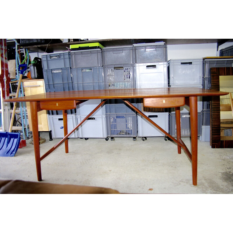 Vintage teak desk by Peter Hvidt from 1955