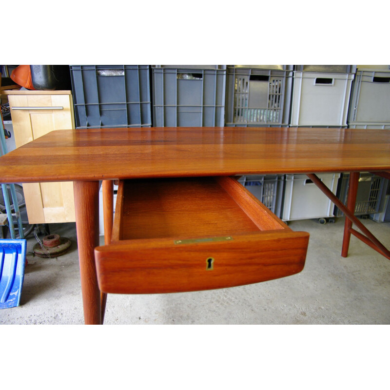 Vintage teak desk by Peter Hvidt from 1955