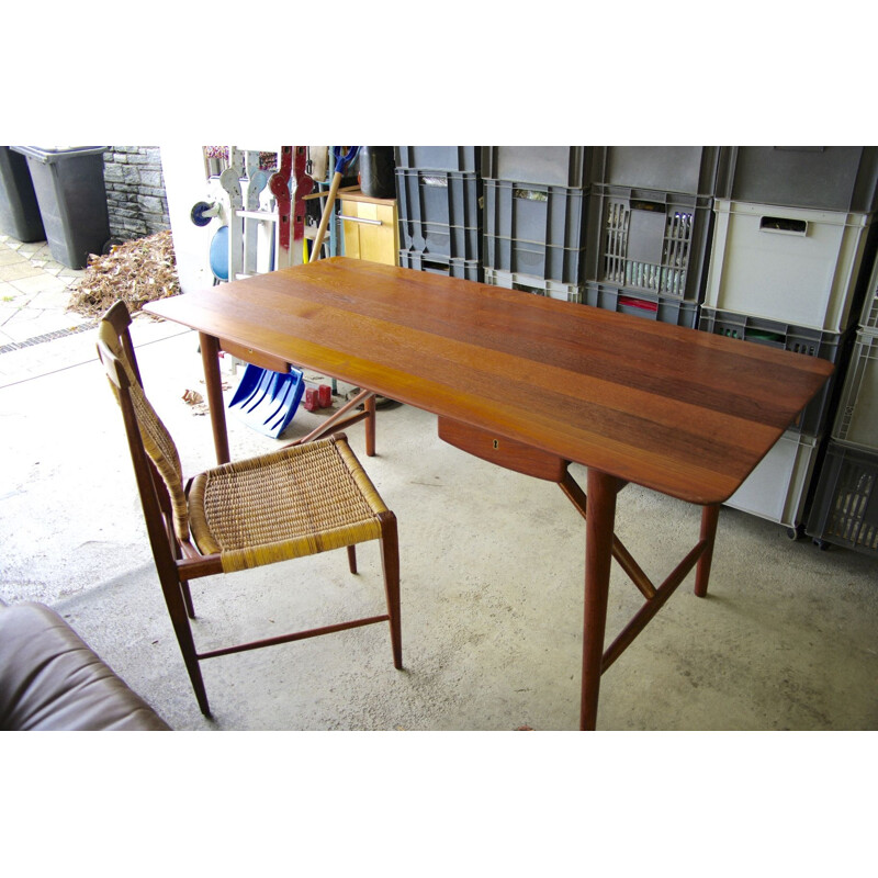 Vintage teak desk by Peter Hvidt from 1955