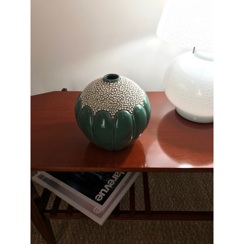 Vintage soliflore vase by Saint Clément, France 1930