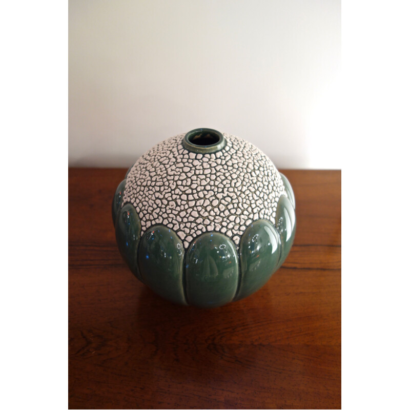 Vintage soliflore vase by Saint Clément, France 1930