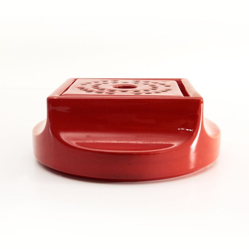 Vintage red glazed ceramic centerpiece by Studio Opi for Gabbianelli, 1960s