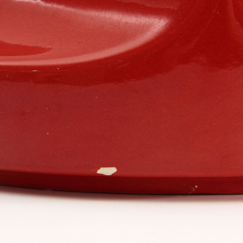Vintage red glazed ceramic centerpiece by Studio Opi for Gabbianelli, 1960s