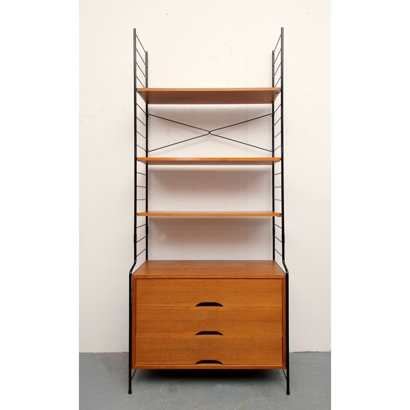 Vintage shelf-system in walnut from WHB, Germany, 1960s