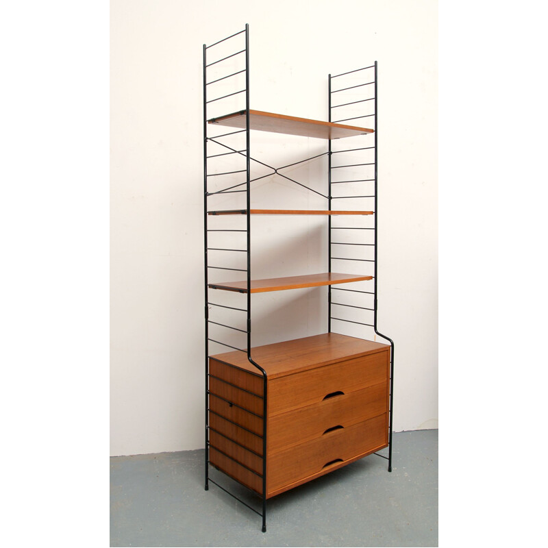 Vintage shelf-system in walnut from WHB, Germany, 1960s