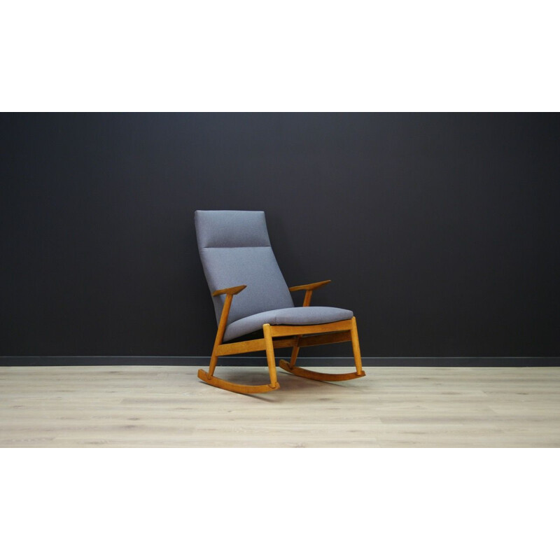 Vintage grey rocking chair, Danish design, 1970