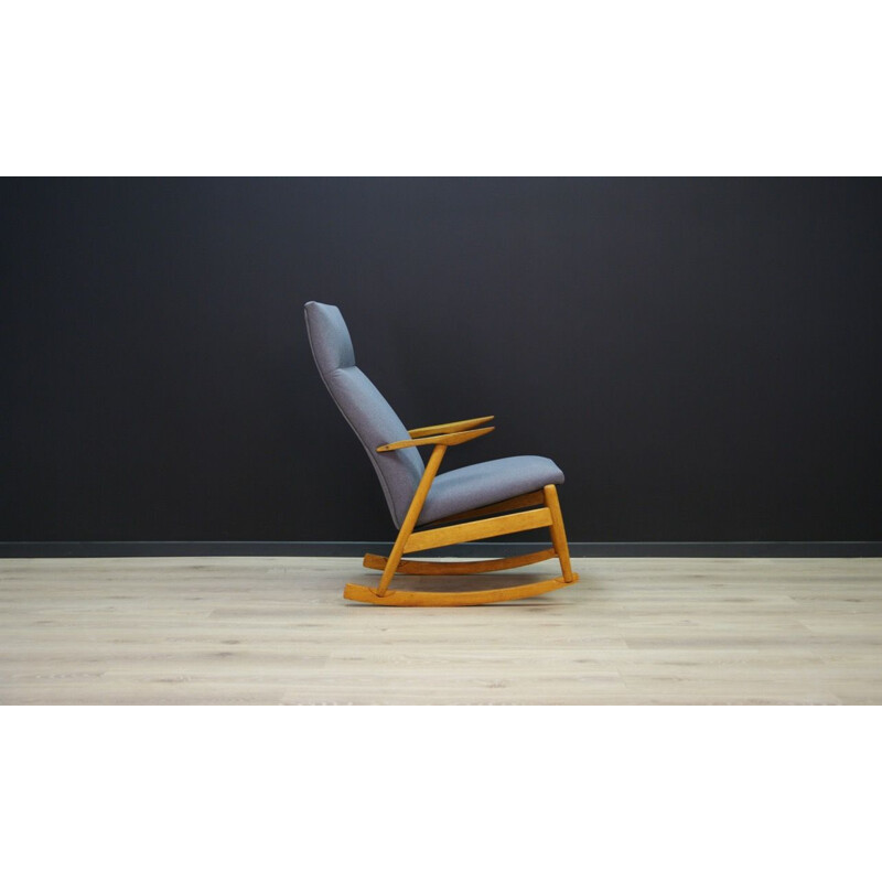 Rocking chair gris vintage, design danois, 1970