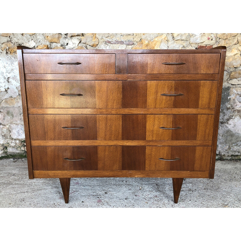 Large vintage 5-drawer chest of drawers, 1950-1960