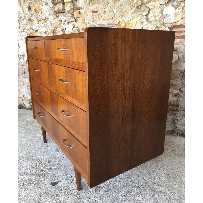 Large vintage 5-drawer chest of drawers, 1950-1960