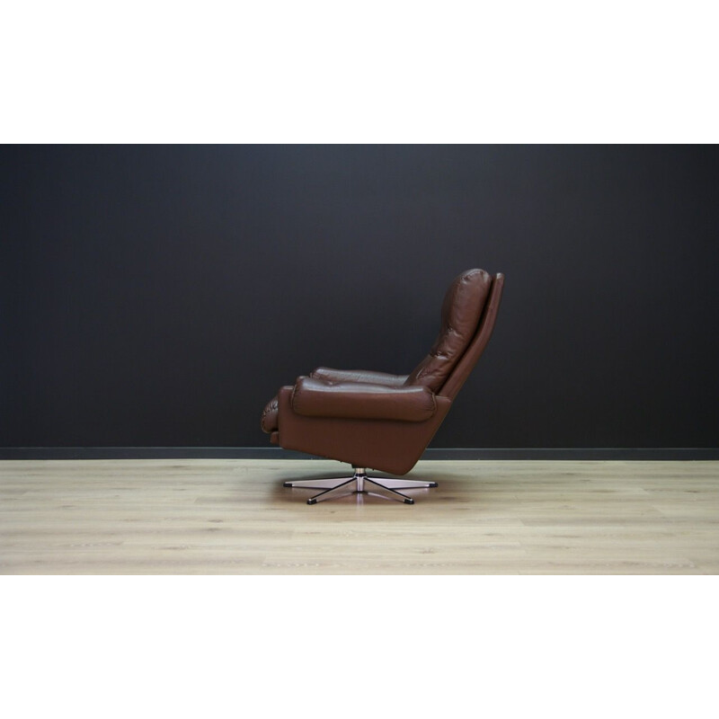 Vintage leather armchair, Scandinavian design, 1960