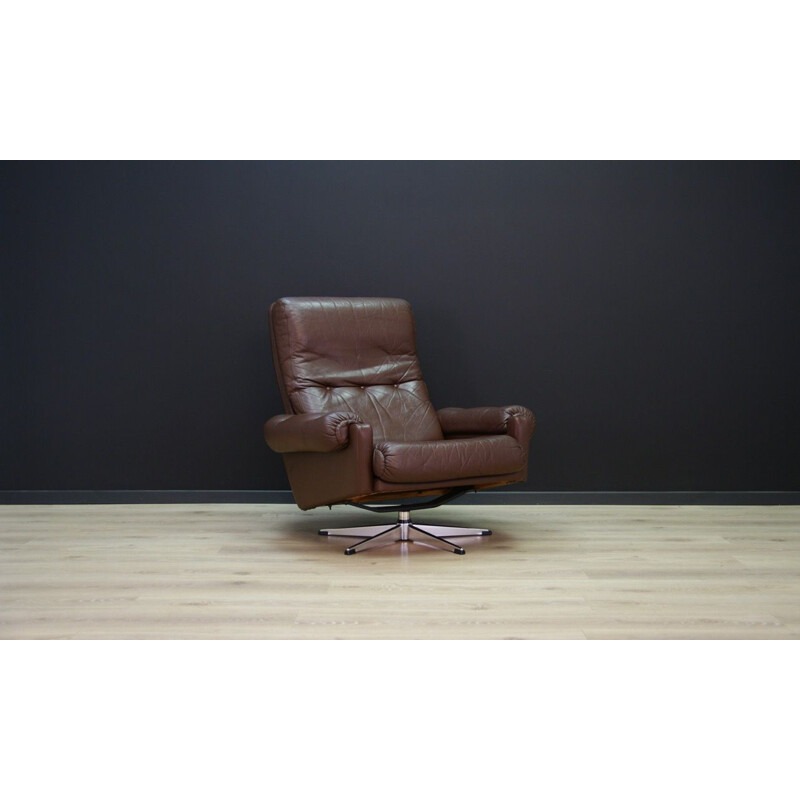 Vintage leather armchair, Scandinavian design, 1960