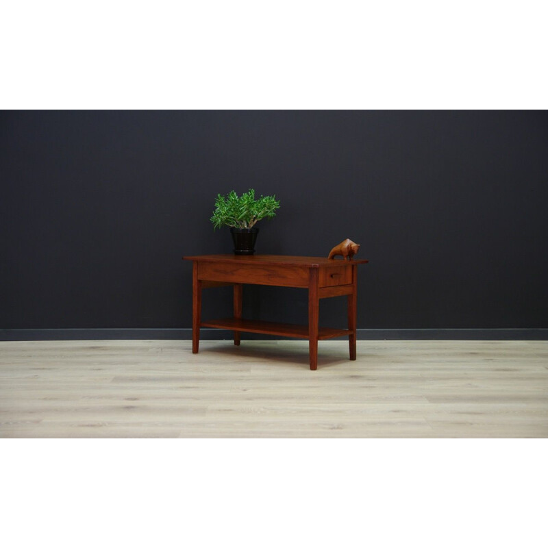 Vintage teak coffee table with addtional shelf, Scandinvian design, 1960