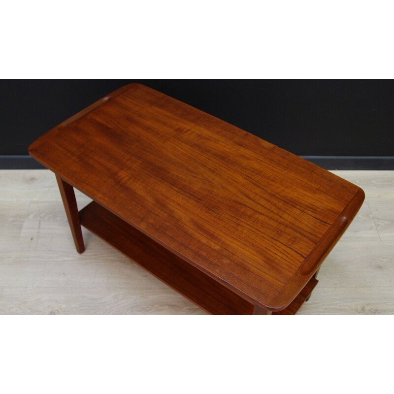 Vintage teak coffee table with addtional shelf, Scandinvian design, 1960