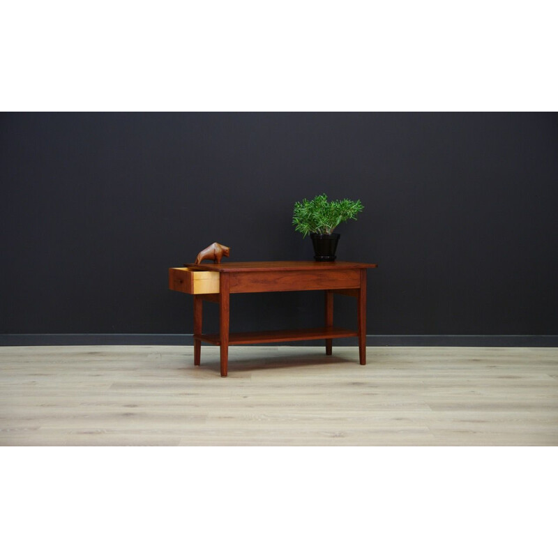 Vintage teak coffee table with addtional shelf, Scandinvian design, 1960