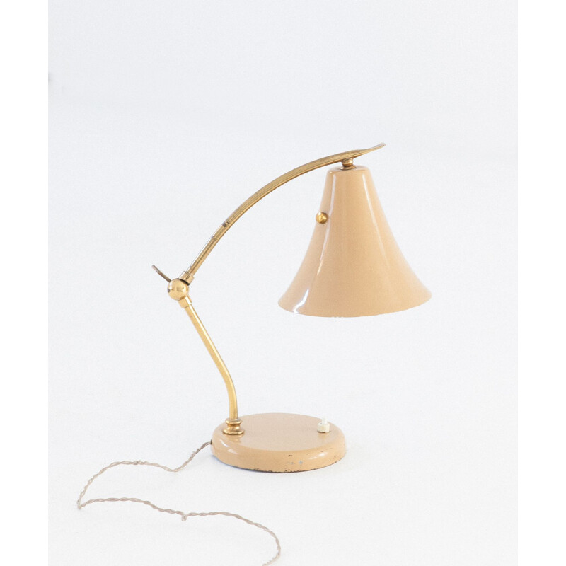 Vintage Italian beige desk or table lamp, 1950s