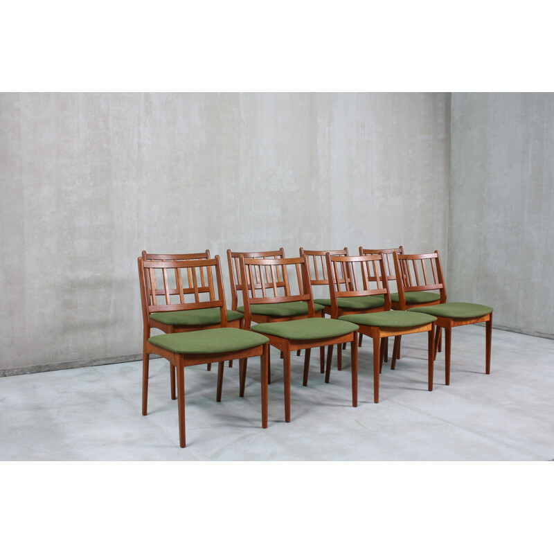 Ensemble de 8 chaises de salle à manger danoises vintage 1960