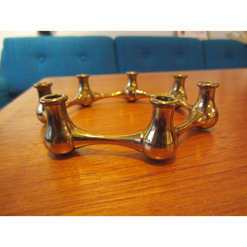 Vintage Scandinavian brass candleholder by Jens Quistgaard