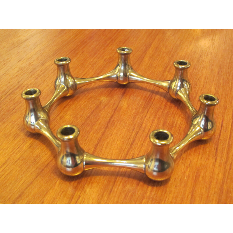 Vintage Scandinavian brass candleholder by Jens Quistgaard